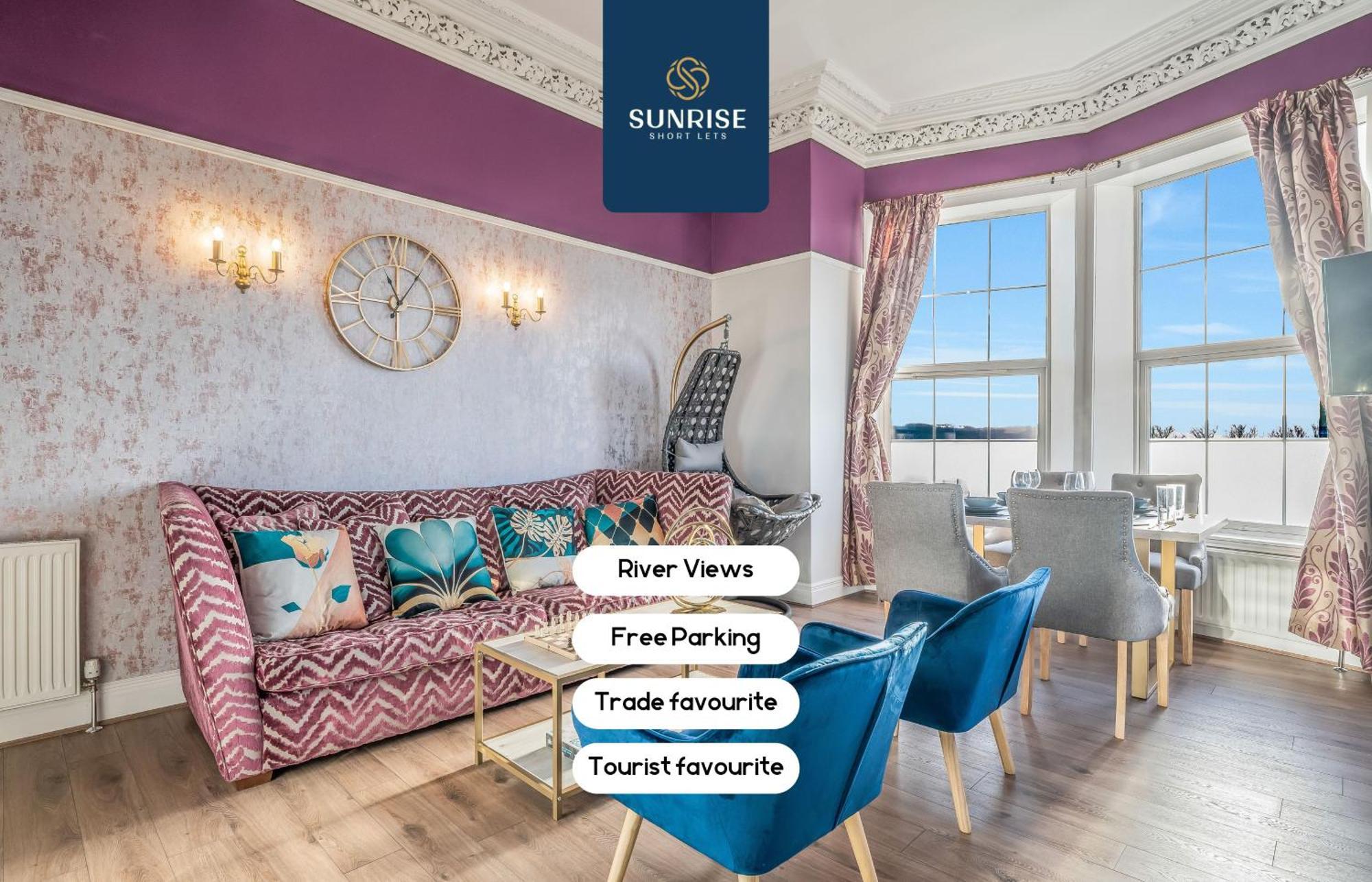 Presidential Apartment, Family Home, Luxury Bedrooms, 2 Rooms, 1 King Bed, 2 Single Beds, Free Wifi, Free Parking, Tourists, Business Travelers, Relocation, Beautiful River Views, - Long Stays, Invoice And Reduced Price Are Only Via Sunrise Short Let Dundee Esterno foto